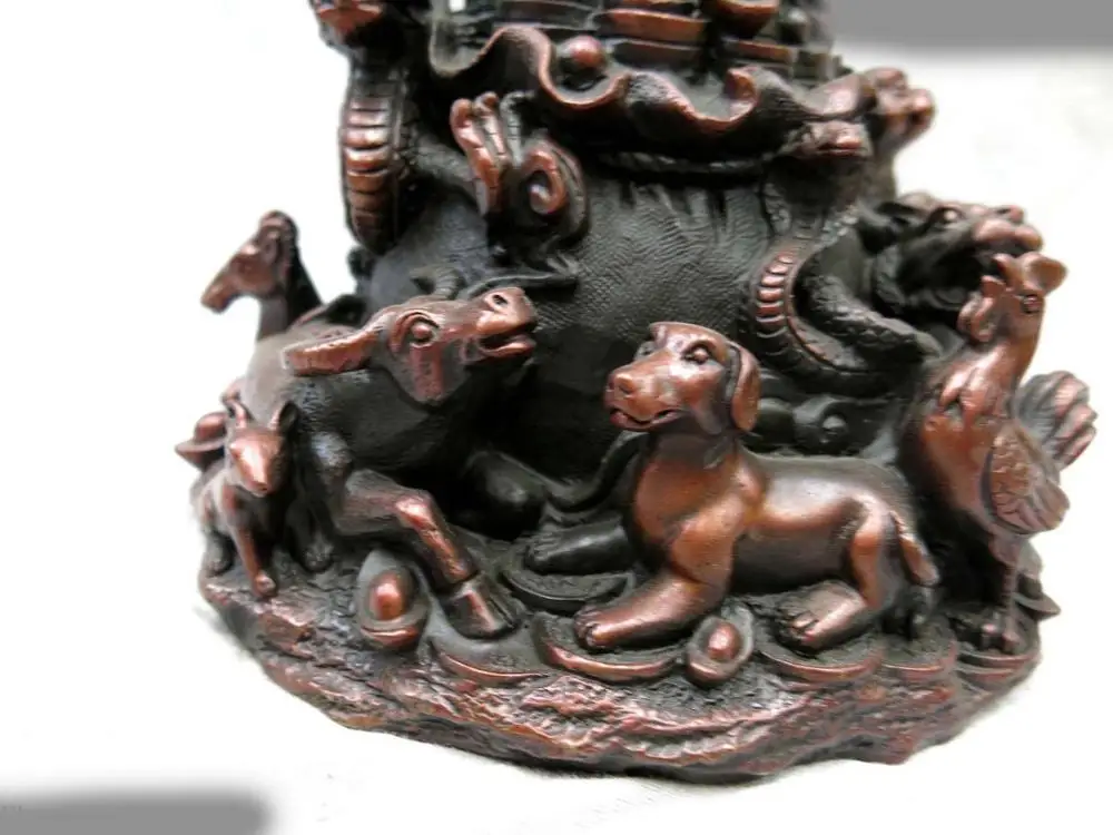 Бесплатная доставка Бронзовая Скульптура Фэн-шуй двенадцати Китайский Знак