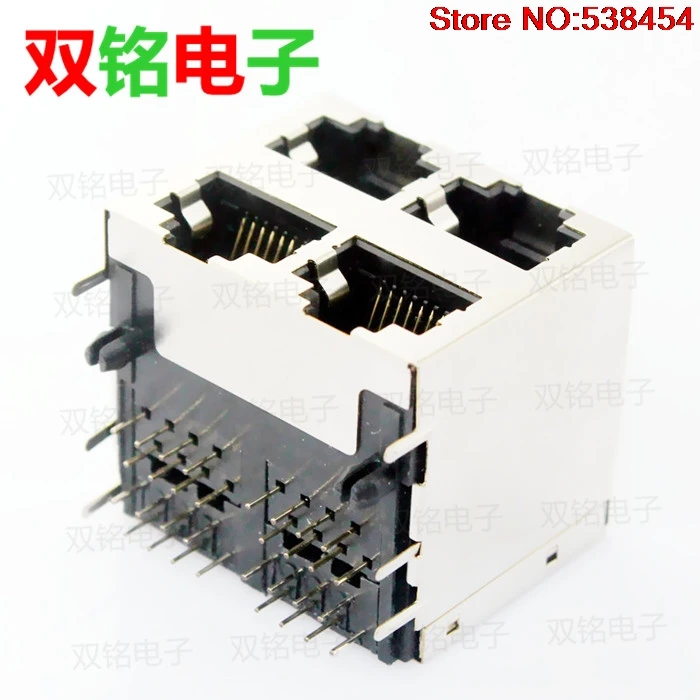 2 шт. RJ45 гнездо 8P8C сети 59-2x2-8P8C двойной экранированный с шрапнель | Строительство и