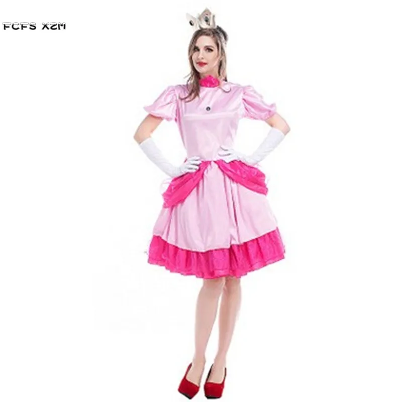 

Костюм принцессы на Хэллоуин, персиковый, женский, королева, супер, косплей, Пурим, карнавальный, маскарадный, Рождественский, для вечевечер...