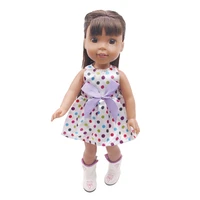 doll clothes coloured polka dot dress toy accessories fit 14 5 inch girl dolls x2