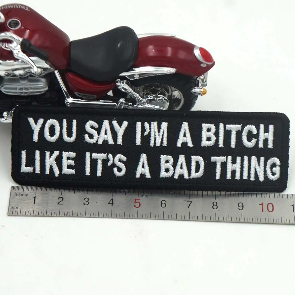 

name tags Patch Embroidered Applique Sewing Label punk biker Patches Clothes Stickers Apparel Accessories Badge