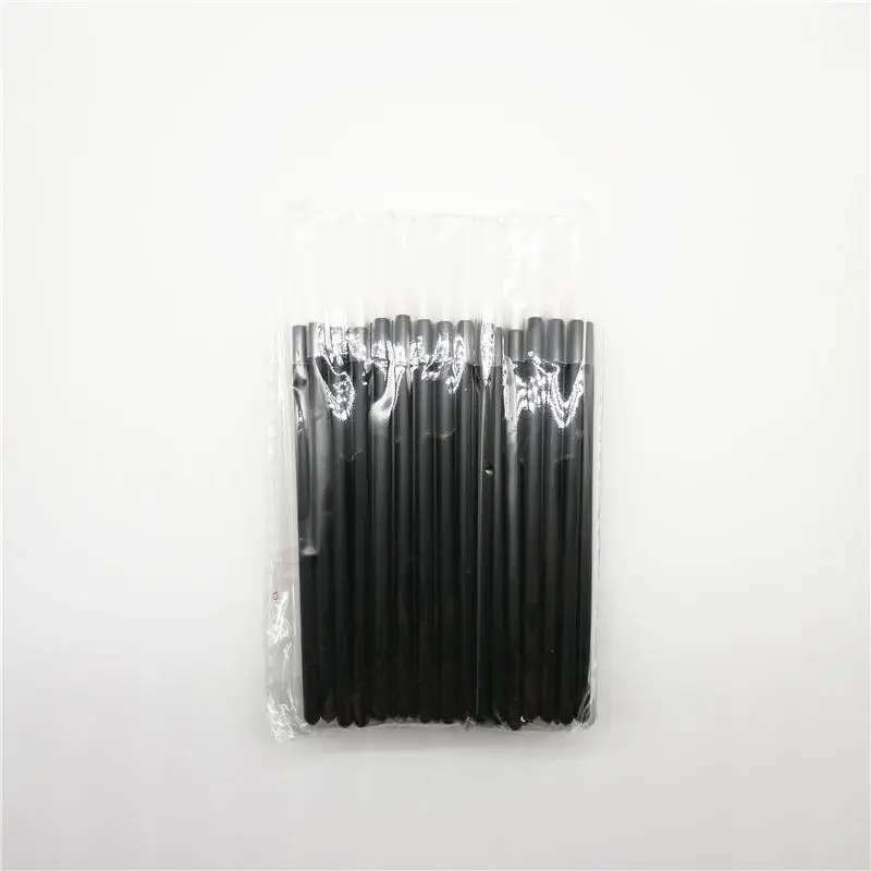 50pcs white 1 шт./10 шт./50 шт. профессиональные одноразовые Профессиональные кисти для подводки глаз, Кисть для макияжа с крышкой, Прямая поставка - Handle Color: 50pcs white