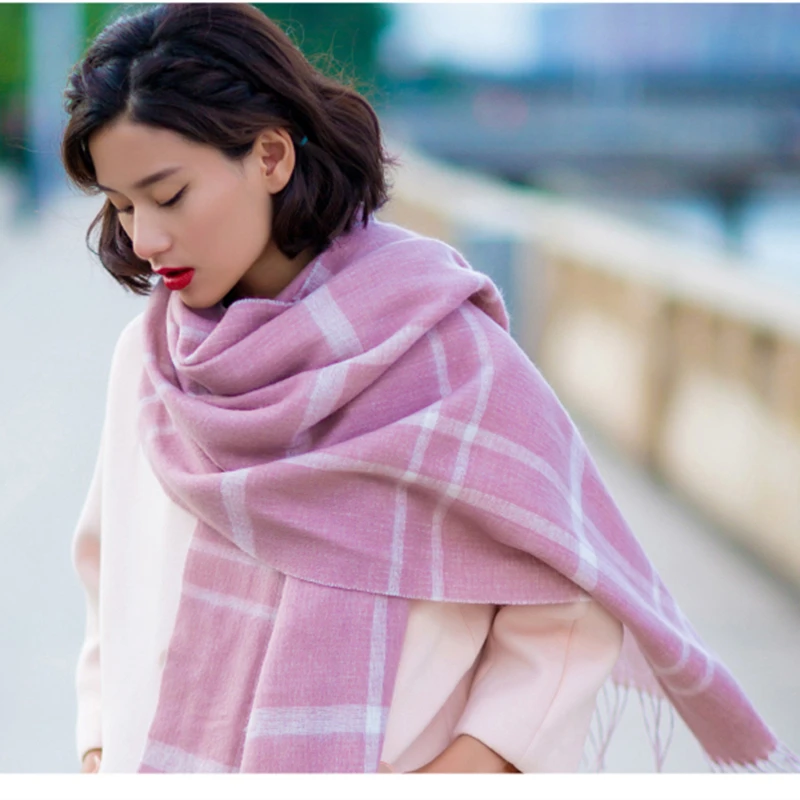 Double sided wool scarf Warm Thick Multi Colors Shawl Women Soft Scarves Cosywarmer | Аксессуары для одежды