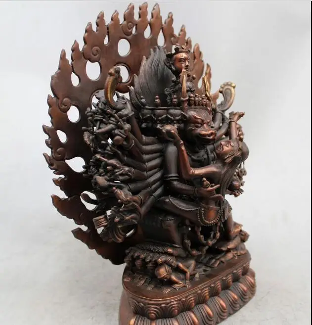 12 &quotКитайский тибетский буддизм народная старая бронза Ямантака ваджрабава