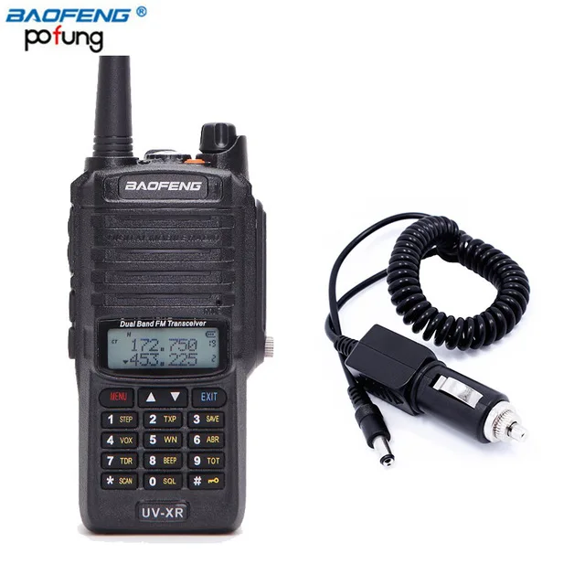 car charger cable Baofeng UV-XR, 10 Вт, 4800 мА/ч, батарея IP67, водонепроницаемая портативная рация, 10 км, дальность действия, мощная портативная CB Ham, двухстороннее радио - Цвет: car charger cable