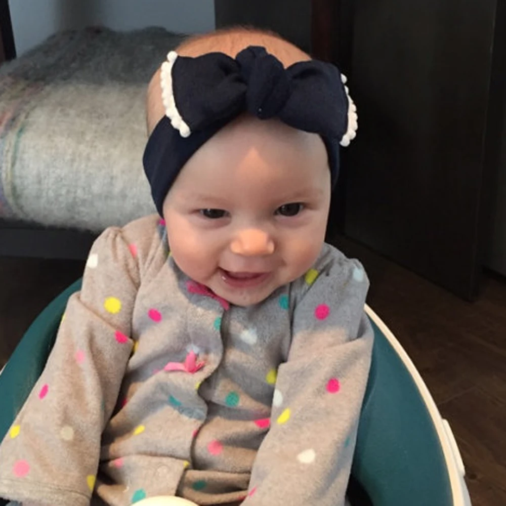 New Cotton Turban Headband for Girl Hair Accessories Lovely Hairband Soft Headwrap Bow Tiara Band 1PC | Детская одежда и обувь