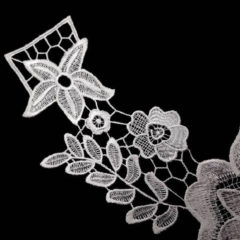 2 шт. черно-белое кружевное платье из тонкой ткани с аппликацией и отделкой сделай