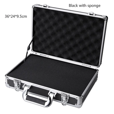 black with sponge Инструмент из алюминиевого сплава для ремонта камеры инструмент для фотографии держатель чехол для хранения коробка Сверхмощный кейс с пенопласт - Цвет: black with sponge