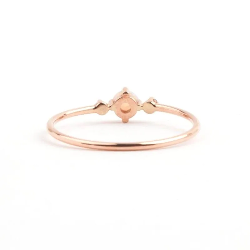 Небольшое кольцо с огненным опалом тонкие радужные кольца для женщин из розового