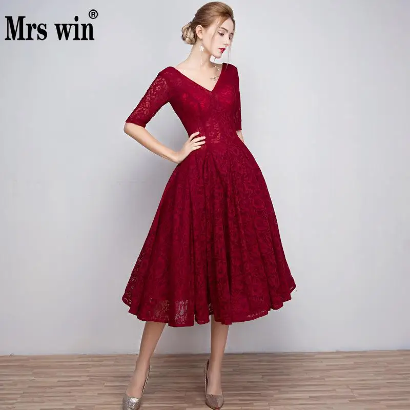 Mrs Win горячие сексуальные v-образным вырезом трапециевидной формы Половина рукава