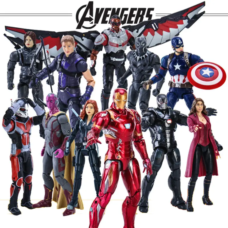 Мстители Endgame Капитан Америка Черная пантера видение Сокол Фигурка «Железный человек» из ПВХ фигурка игрушки