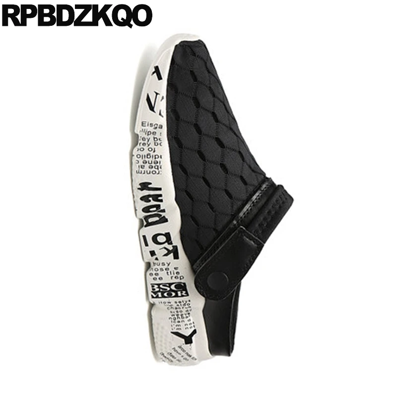 Breathable New Summer Slides Big Size Comfort Cheap Mules 2021 46 Sandals Black Beach Designer Casual Men Mesh Slip On Shoes | Обувь