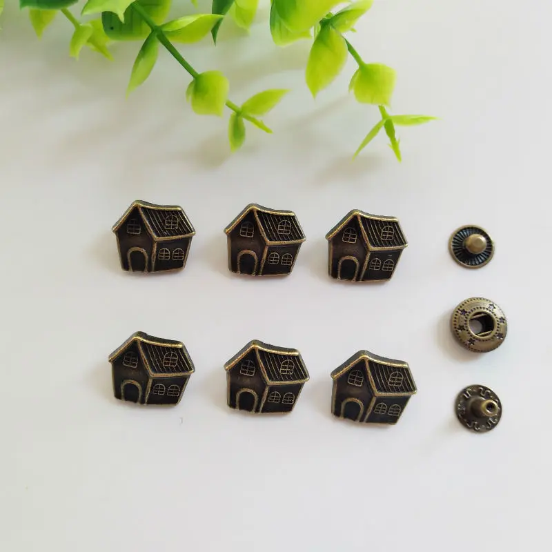 6 комплектов дом из цинкового сплава защелкивающаяся застежка пресс шпилька