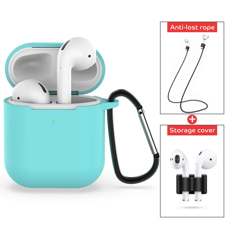 A03 Чехол для наушников для Airpods 2, силиконовый чехол для Air Pods 2, аксессуары, ремень против потери с крючками, Набор держателей, Ультратонкий чехол - Цвет: A03