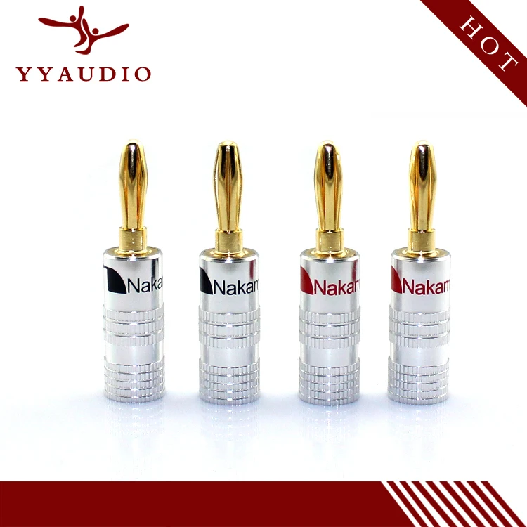 YYAUDIO 8 шт./лот! Черный красный высокое качество 4 мм разъем типа "банан" для видео 24 К позолоченный динамик медный адаптер аудио разъем FLM