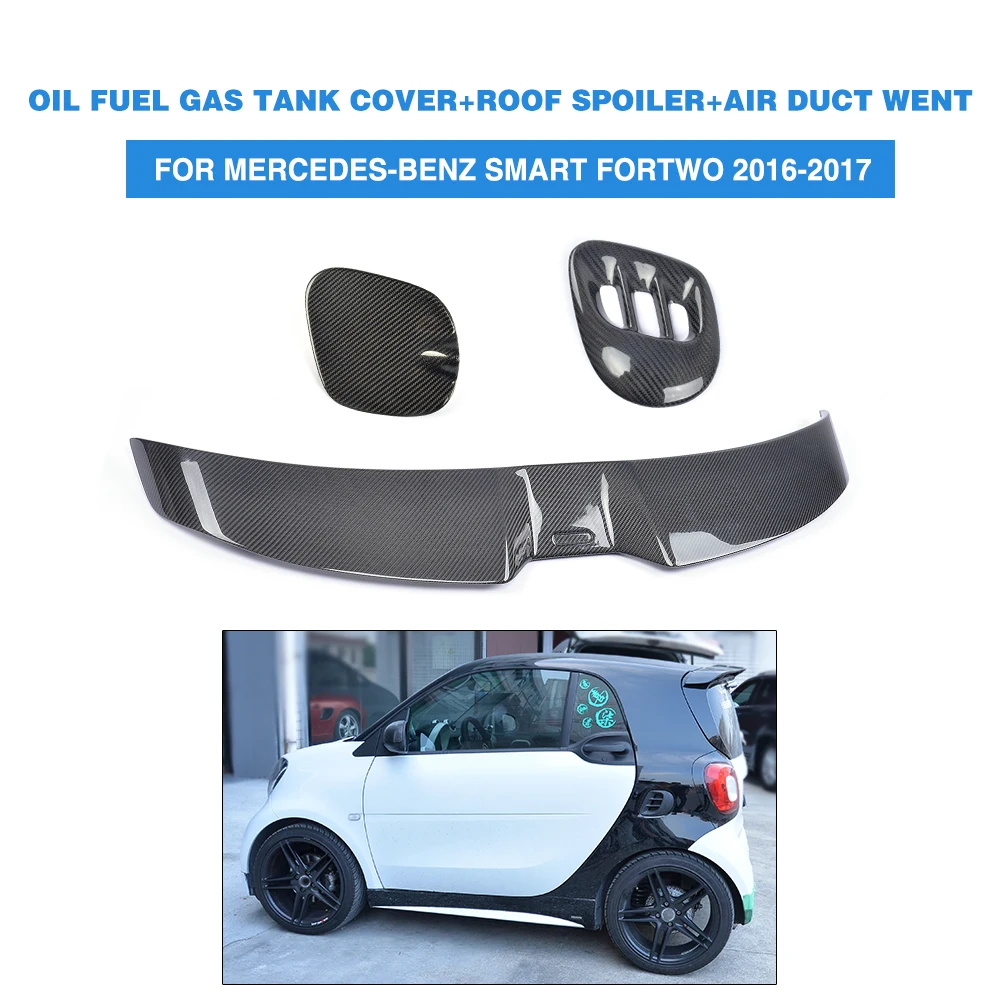 Спойлер на заднее стекло из углеродного волокна 3 шт./компл. для Mercedes benz Smart Fortwo 2Door