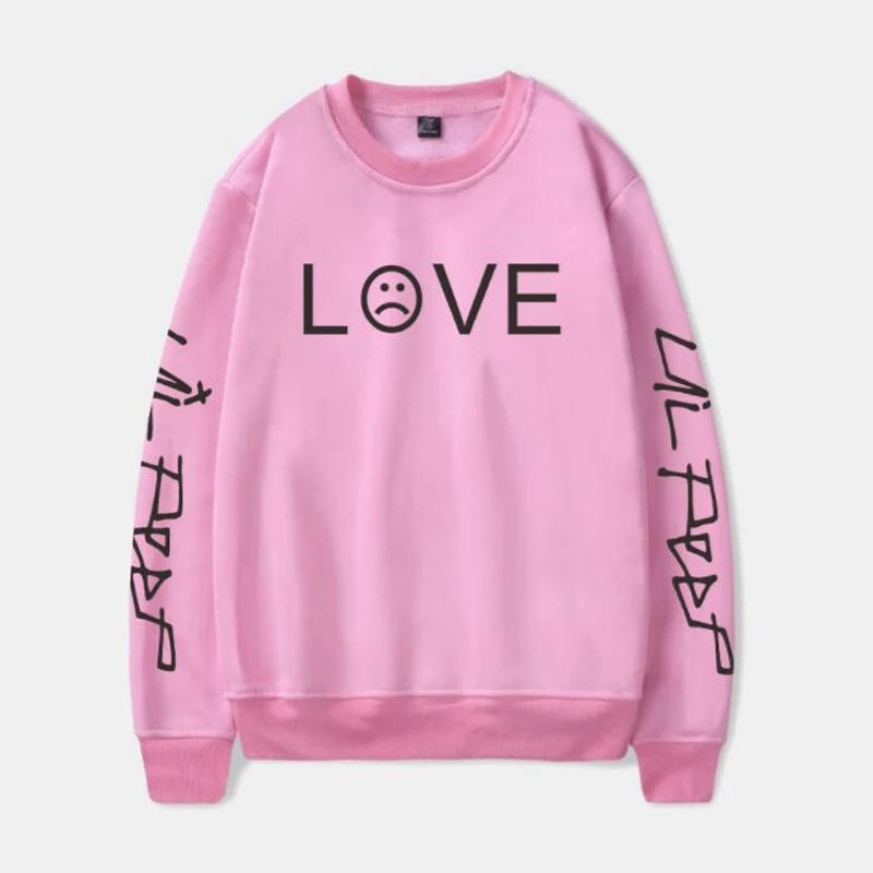 Розовая Толстовка R.I.P Lil Peep LOVE для женщин и мужчин Повседневная Свободная с