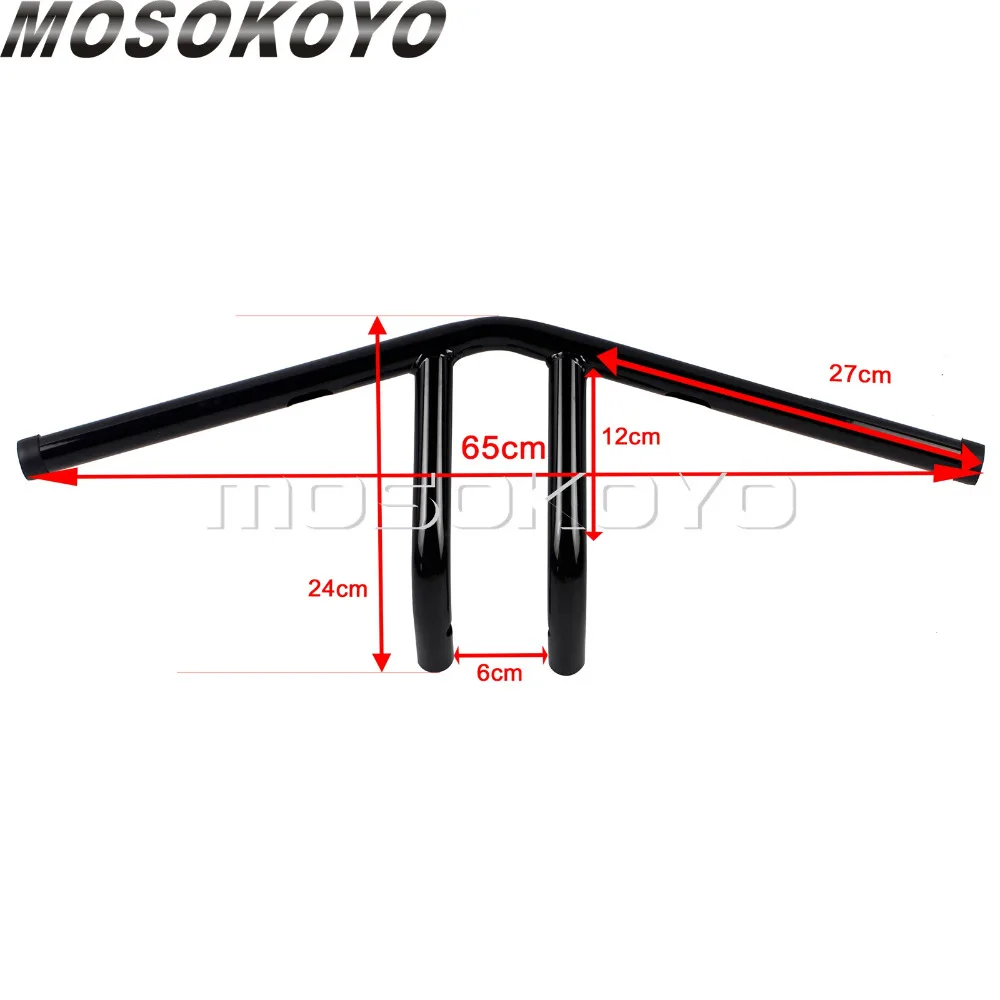 Мотоциклетный глянцевый Black 1 "Руль 25 мм 6" Rise T Bar для Harley Cafe Racer Chopper Bobber XS650