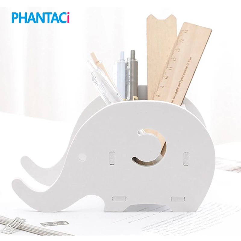 

Креативный деревянный многофункциональный держатель для ручек PHANTACI со слоном для студентов, канцелярские принадлежности, офисные принадл...