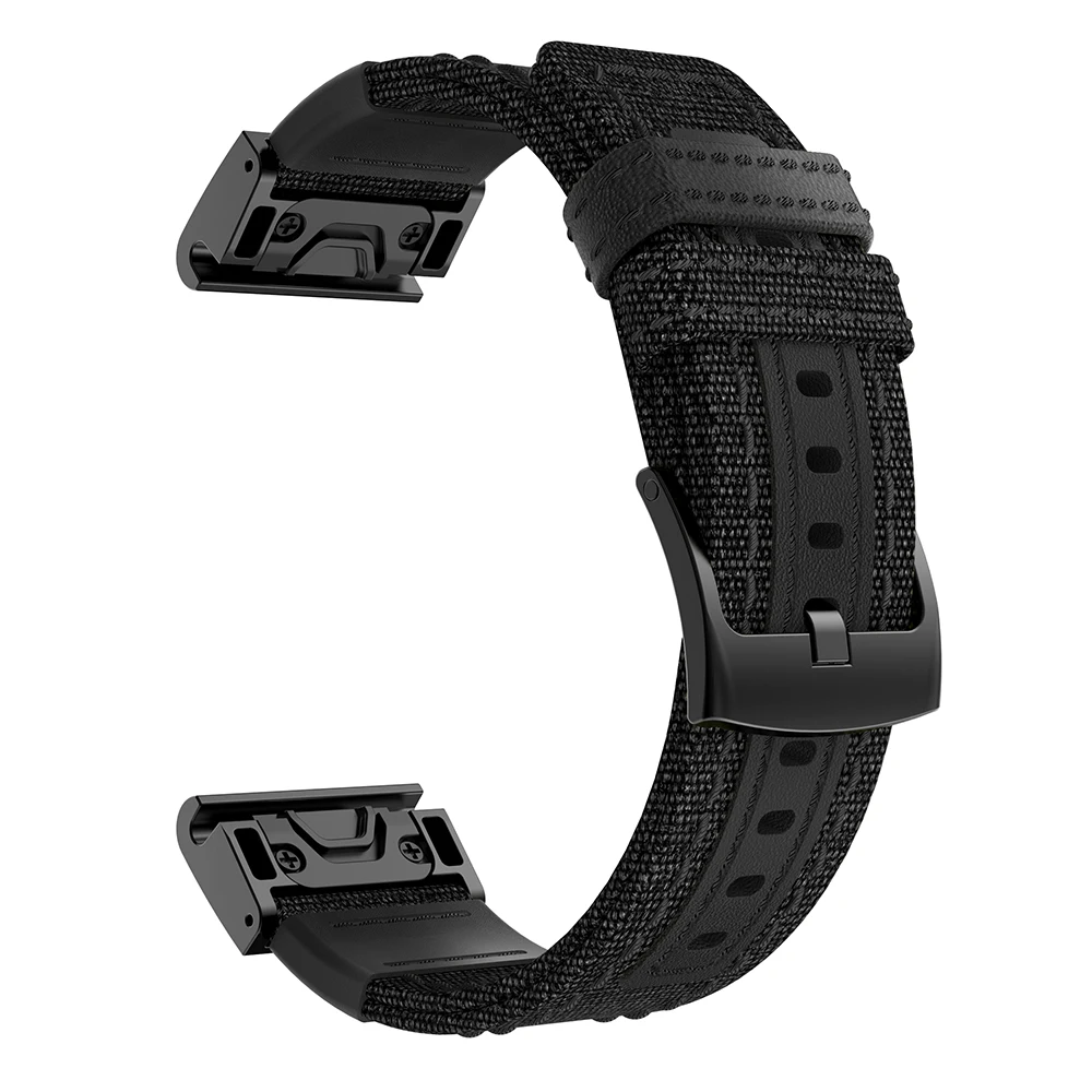 Ремешок нейлоновый для наручных часов Garmin Fenix 5 5Plus быстросъемный холщовый