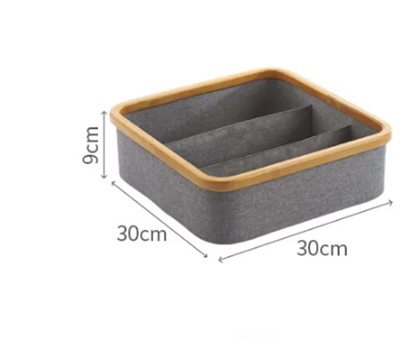3 compartment Ящик типа бамбуковый Оксфорд Настольный ящик для хранения косметики ткань Офисные ящики для хранения многослойная структура домашнего хранения - Цвет: 3 compartment