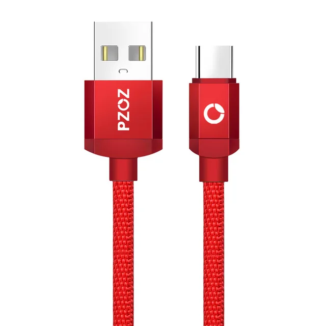 PZOZ Кабель с разъемом usb type-c кабель usb type-c функцией быстрой зарядки кабель 3,1 usb-c для быстрой зарядки и передачи данных для samsung s8 s9 plus note 9 one plus 6 s кабель - Цвет: Red