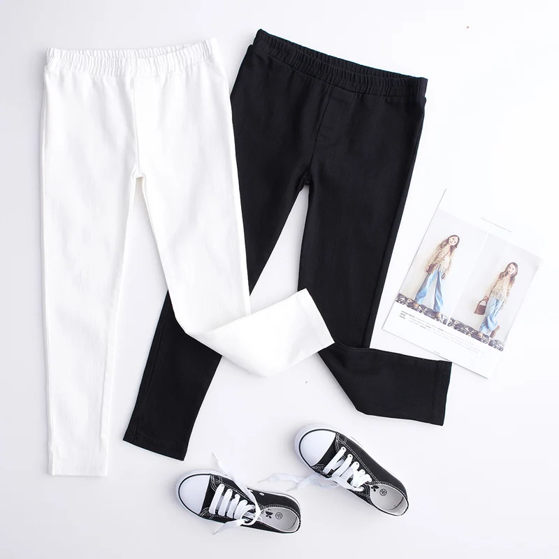 Девушки Джинсы Белый Нормальной Талией Осень 2017 Весна Чистый цвет Эластичный