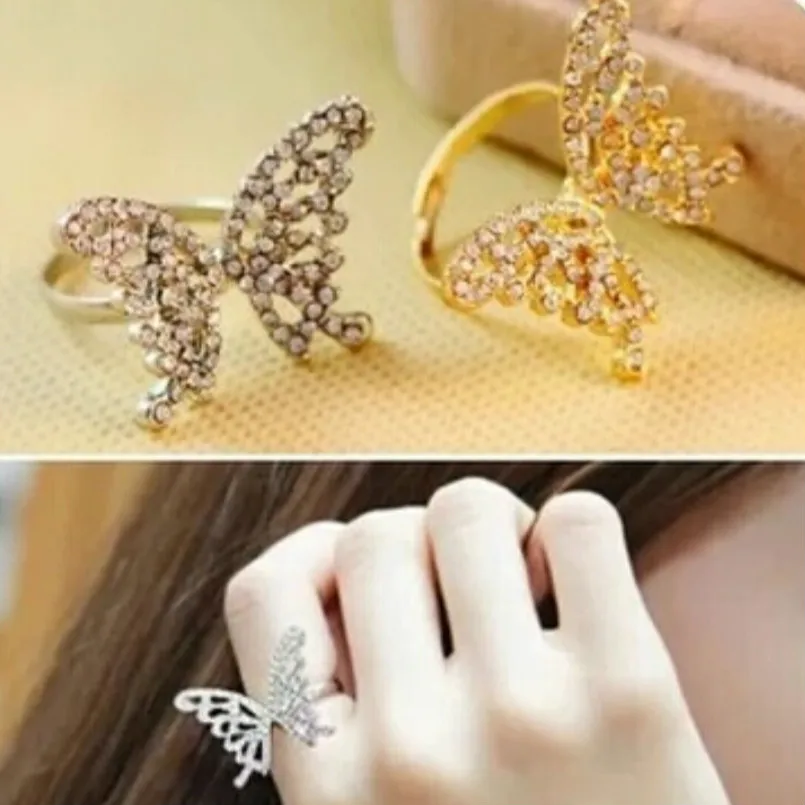 Новинка полностью Имитация кристаллов ювелирное изделие тонкое кольцо с бантом