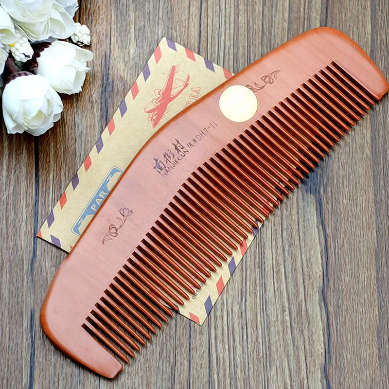 

Гребни из натурального персикового дерева, закрывающие зубы, Антистатический массаж головы, уход за волосами, Деревянный инструмент для ук...