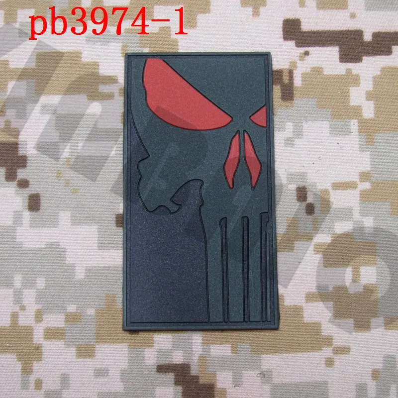 pb3974 Green 3D ПВХ патч Череп патч боевой тактический военный - Цвет: pb3974 Green