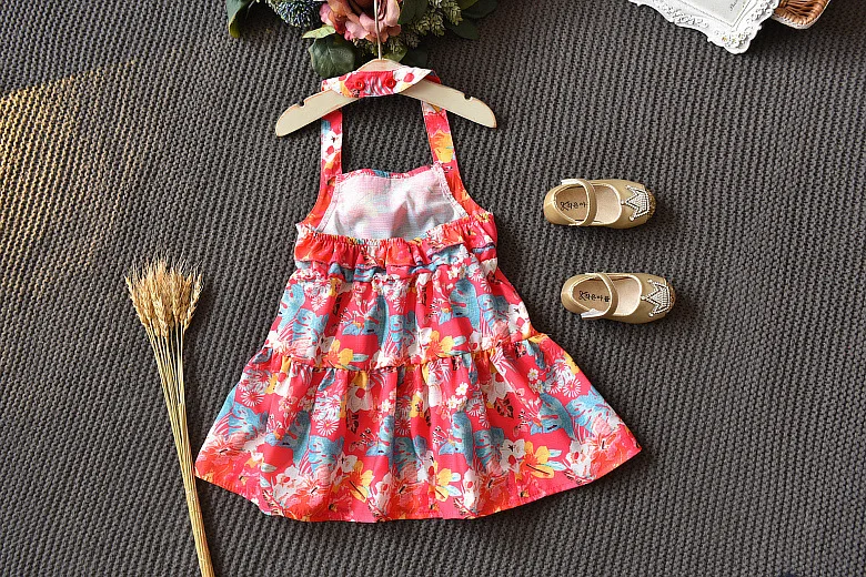 Baby Dresses Summer Children Clothing Halter Printed Children's Dress Floral Princess Party Girl Kids | Детская одежда и обувь