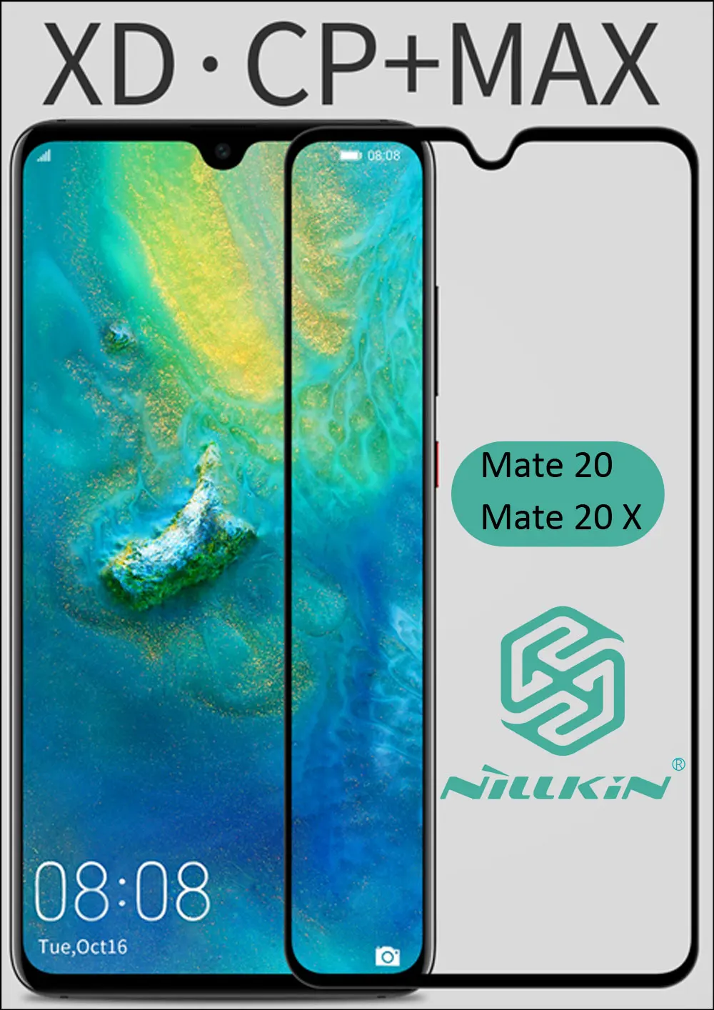 Nillkin XD CP+ макс. закаленное стекло для huawei mate 20 X защитный олеофобный Полный Клей Панели