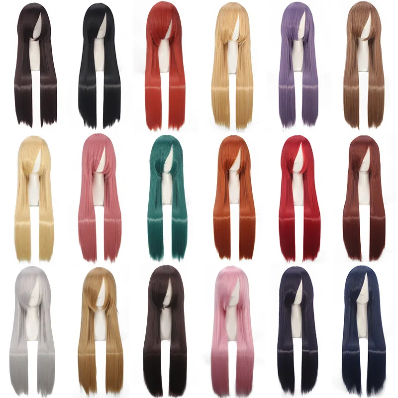 

ccutoo 80cm 32inch Long Straight Silver White Synthetic Hair Elastic Lace Cosplay Full Wigs High Temperature Fiber Hair