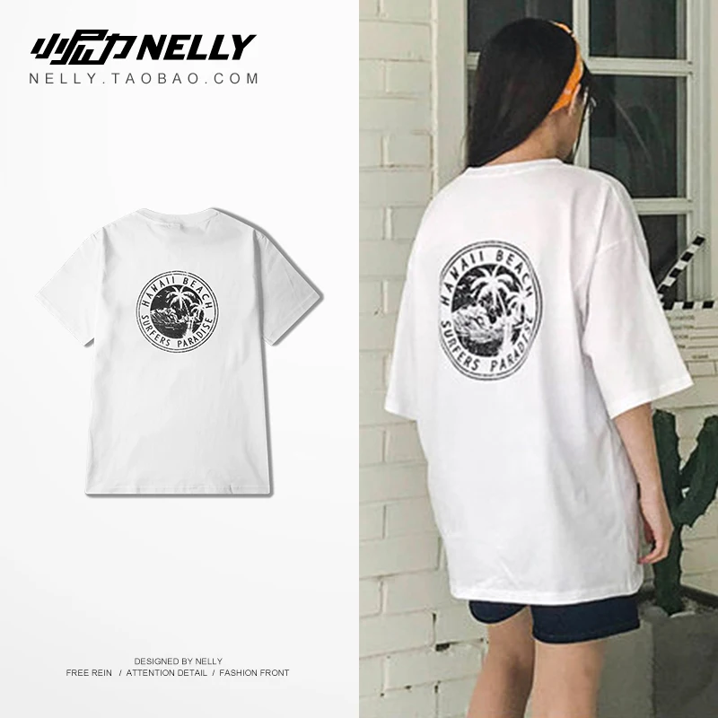 NELLY 2019 летняя Европейская футболка с короткими рукавами и принтом Коко хлопковая