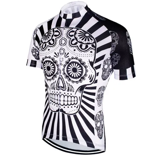 Jersey only Череп Мужская велосипедная Джерси Mtb велосипедная одежда велокостюм из флиса короткий рукав Топ Ropa Ciclismo MTB Джерси - Цвет: Jersey only