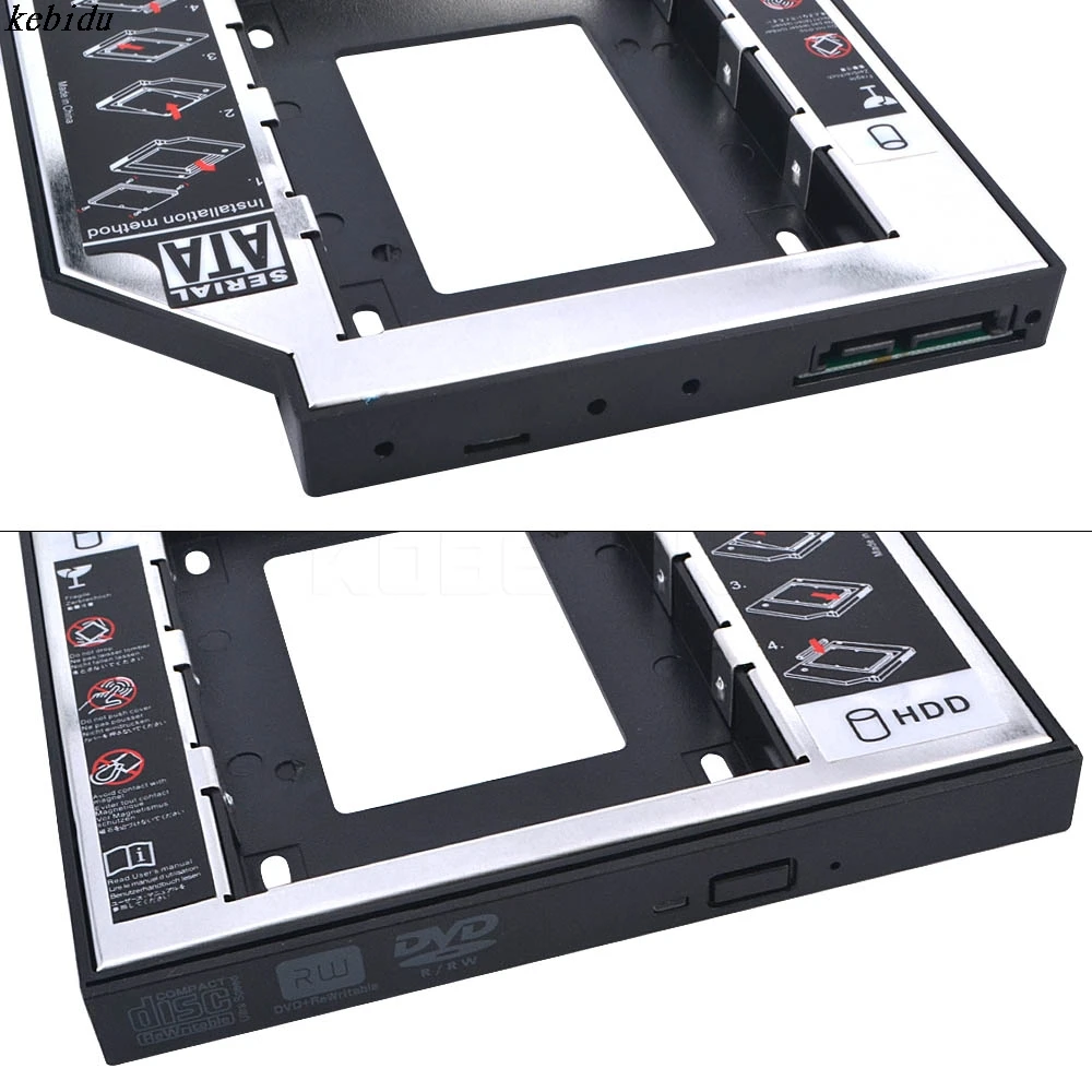 Kebidu 1 шт. 12 7 мм Универсальный 2 й HDD Caddy 5 &quotSATA 3 0 SSD корпус жесткого диска +