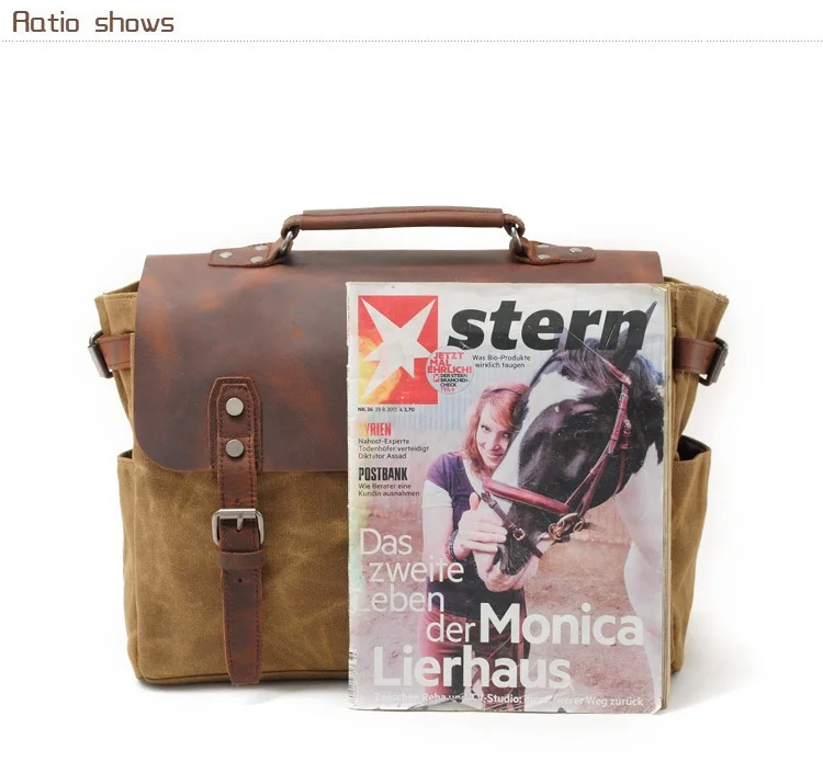 Новый холщовый портфель M014 из коровьей кожи повседневная винтажная сумка через