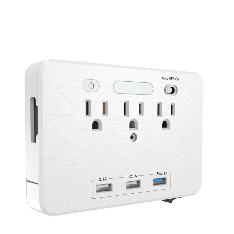 Умная розетка Портативный Путешествия адаптер розетки 3AC США 3USB QC3.0 быстрой