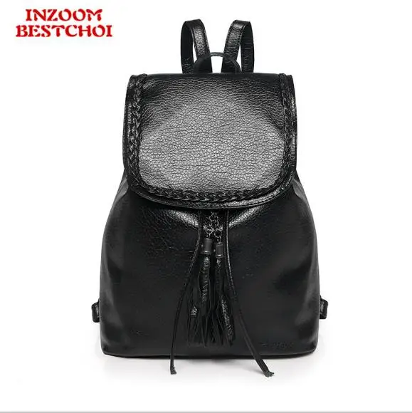 2018 INZOOM BESTCHOI модные женские туфли рюкзак высокое качество Молодежные кожаные