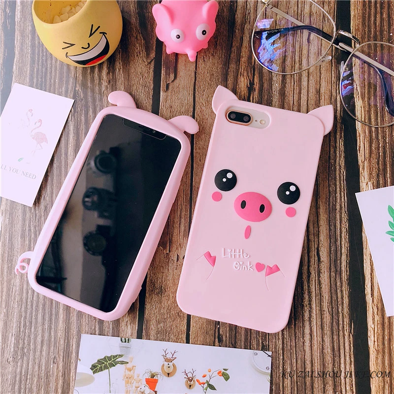 Чехол для iPhone 8 7 6 S Plus мягкие силиконовые 3d-чехлы с милыми мультяшными розовыми