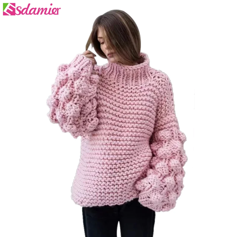 Женские свитера ESDAMIER вязаные больших размеров водолазки пуловеры теплый