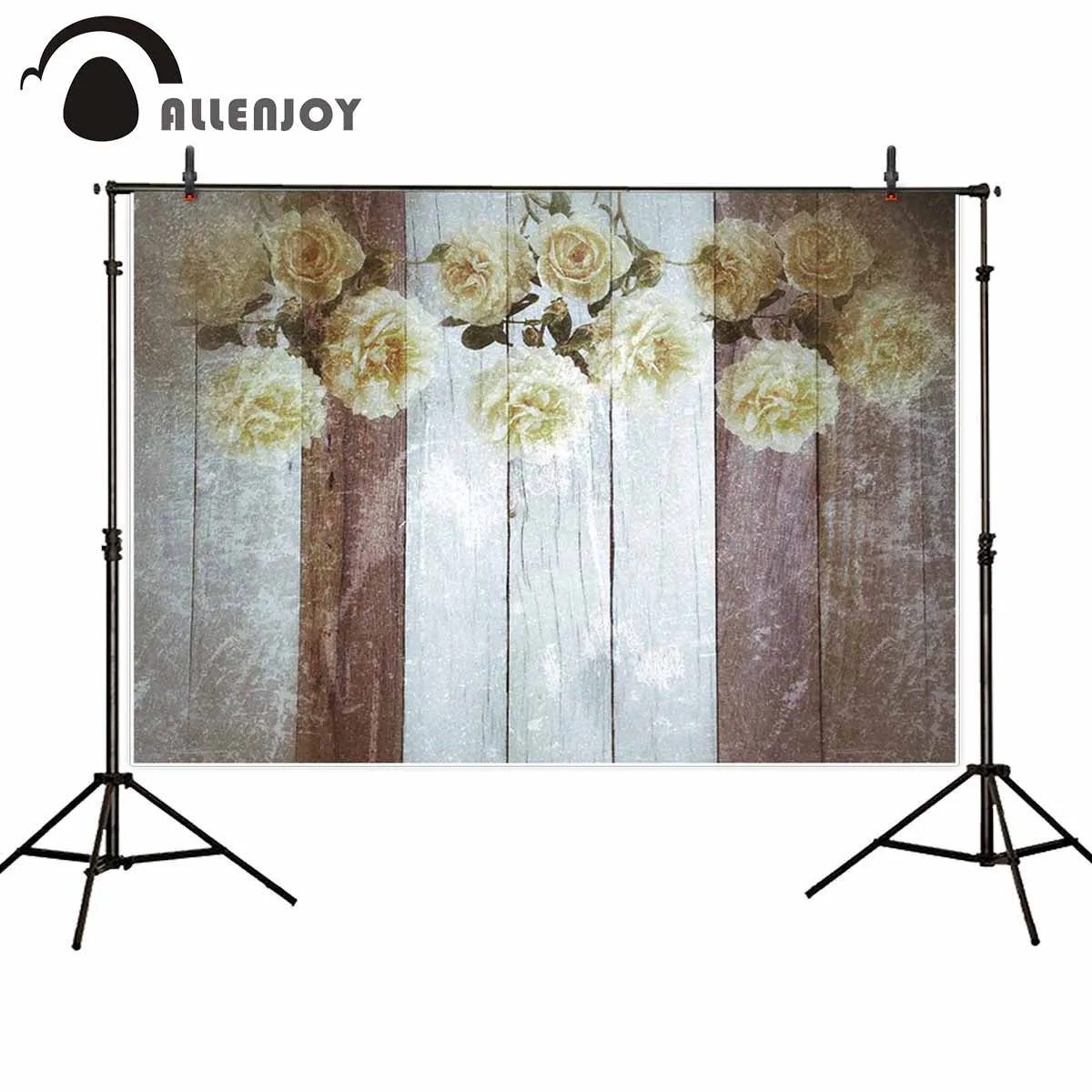 Allenjoy professional photography background white rose mottled striped wooden board backdrop photo studio wedding photocall | Электроника