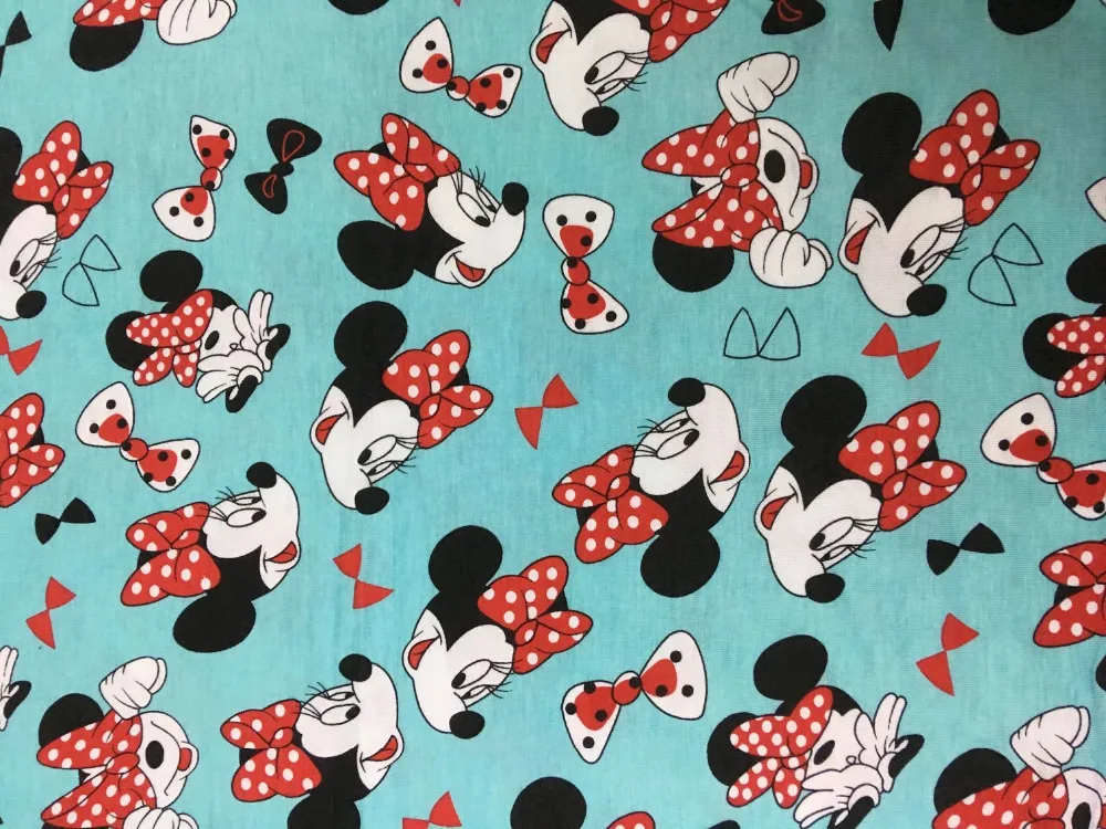 Ширина 180 см хлопковая ткань с лайкрой Принт пэчворк Минни Сделай Сам одежда