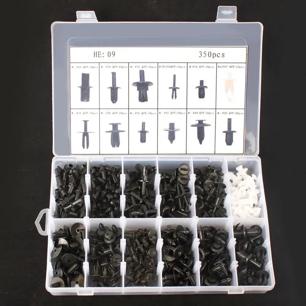 

350 шт., пластиковые заклепки для кузова автомобиля