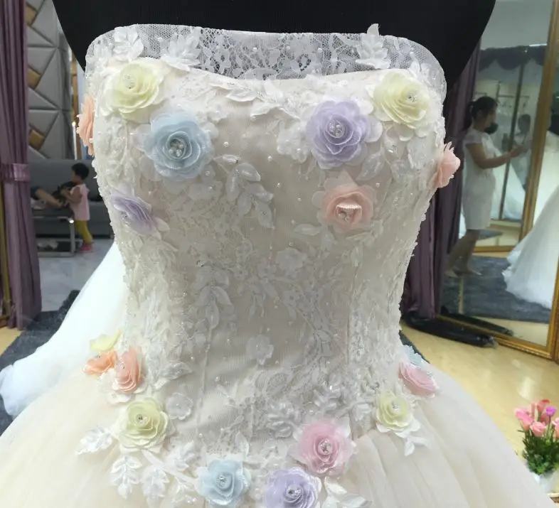 BANVASAC новые элегантные цветы без бретелек свадебные платья вышивка бисером