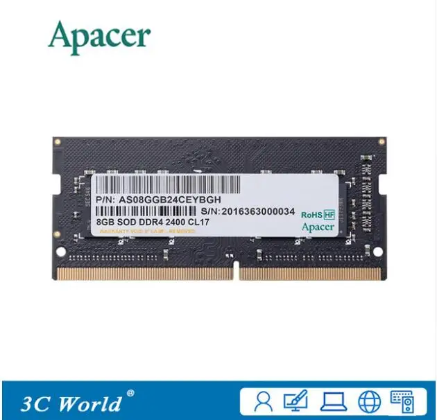 Apacer DDR4 2400 Оперативная память 16 ГБ 2400 мГц Тетрадь игровой памяти DIMM памяти ноутбука Поддержка материнской DDR4 260pin 1,2 В