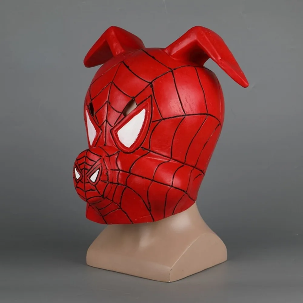 Spider-Man: Into the Spider-Verse Spider-Ham Masks Cosplay Halloween Full Face Helmet Props Gifts Latex Mask High Quality | Тематическая