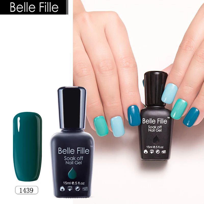 Belle Fille 237 цветной блестящий клей ногтей UV светодио дный гель лак для 15 мл