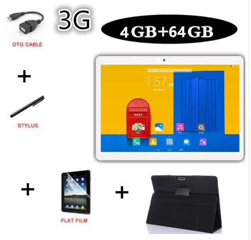 B Новейший планшетный ПК 3g 4G LTE FDD Android 8,1 Восьмиядерный планшет 4 Гб ОЗУ 64 Гб ПЗУ WiFi gps 10,1 'планшет ips экран 8 Мп+ подарок - Комплект: B