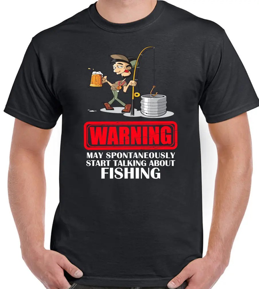 Мужская забавная футболка с изображением рыбьего рыбака Повседневная унисекс |